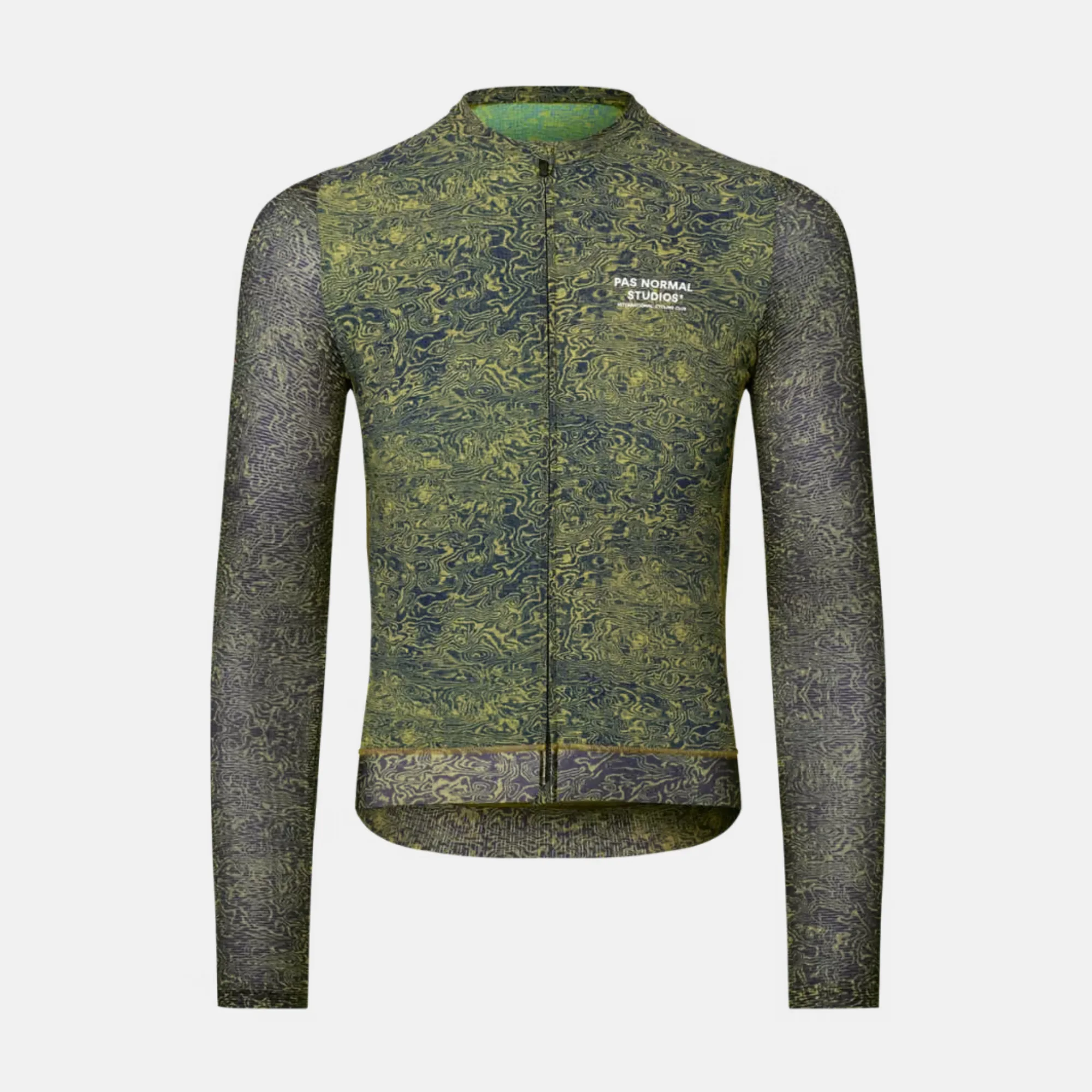 Майка Pas Normal Studios Essential Light Long Sleeve Jersey AOP Grain Dark Lime